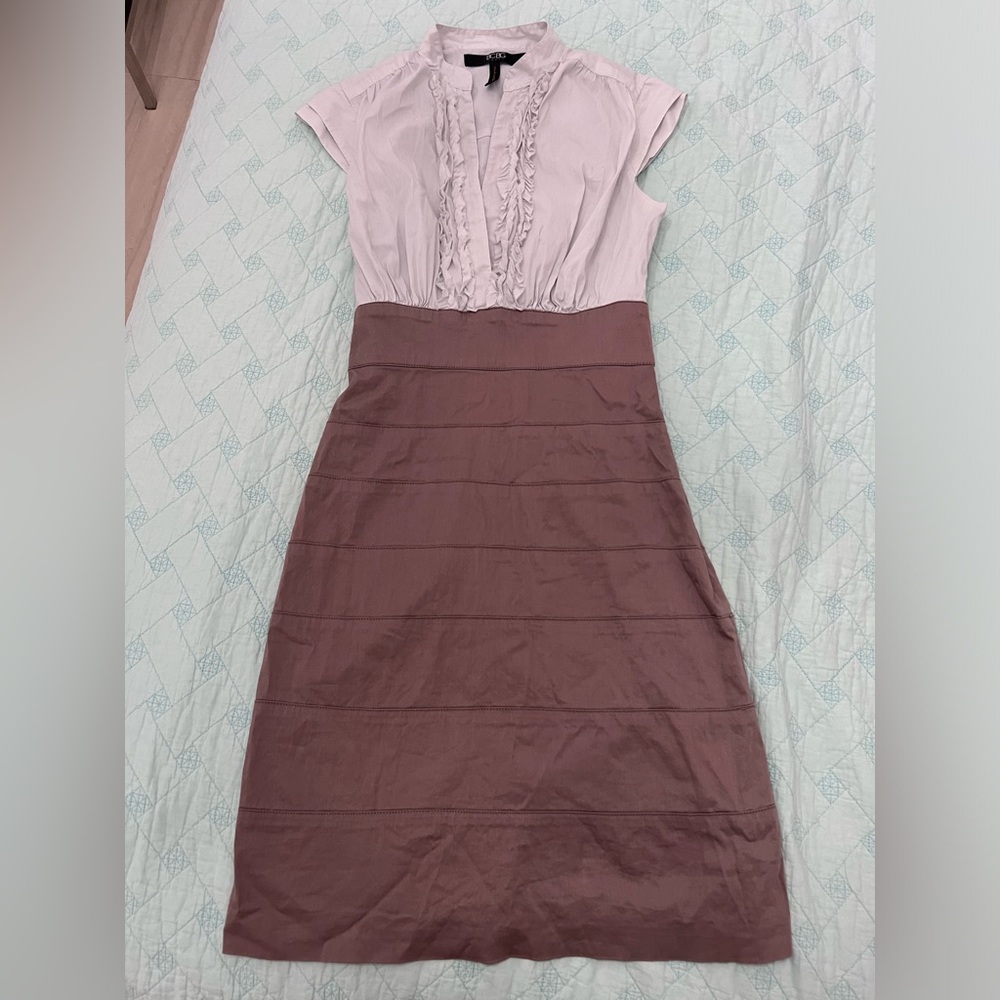 BCBG White and brown dress